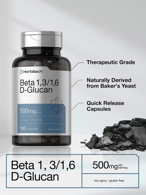 Beta Glucan 1 3D 180 Capsules Beta 13 16 D Glucan Non GMO Gluten Free Supplement by 3