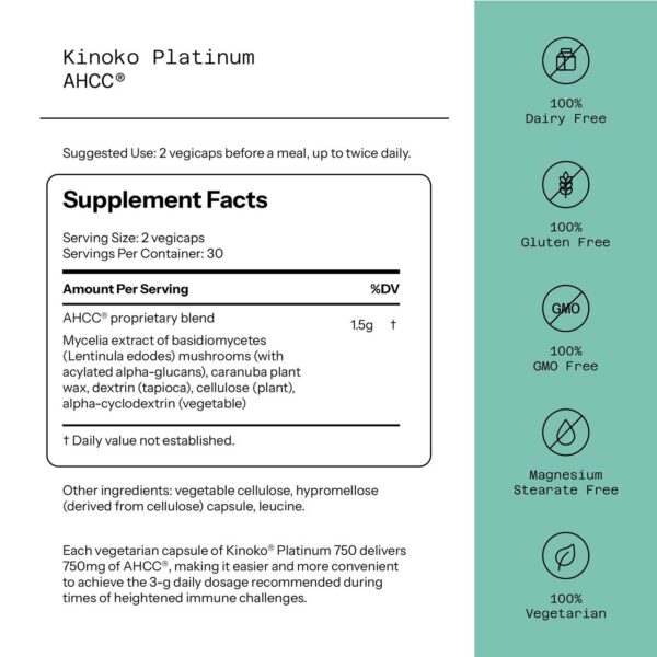 QOL Amazon AHCC Platinum 02 SupplementFacts 100