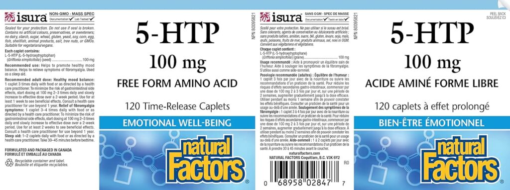 Natural Factors 5 HTP Time Release 100mg 120 2