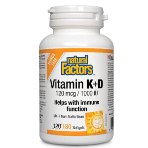 قرص ویتامین K+D برند Natural Factors تعداد 180 تایی