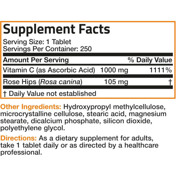 Bronson Vitamin C 1000 mg with Rose HIPS 1