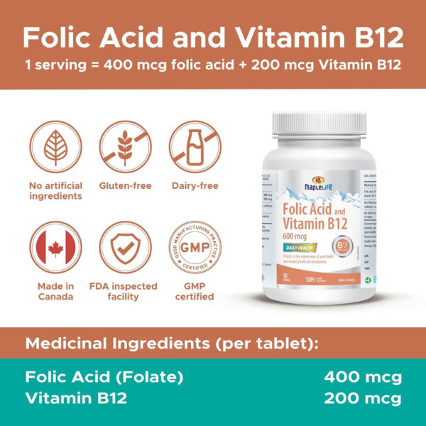 Folic Acid and Vitamin B12 maplelife 6